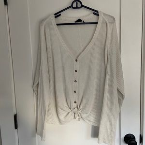 Urban Outfitters White Knit Tie Thermal